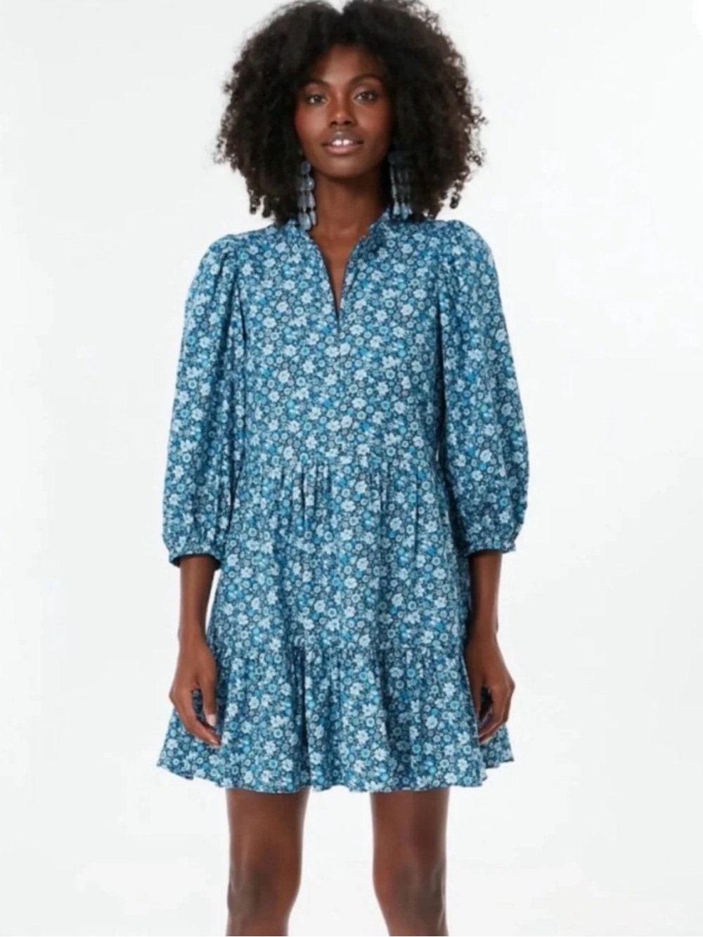 Tuckernuck Hyacinth House Blue Zip Front Flora Mini dress